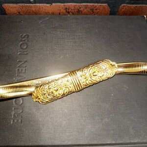 Vintage ACCESSOCRAFT NYC Gold Tone Stretch Snake Belt